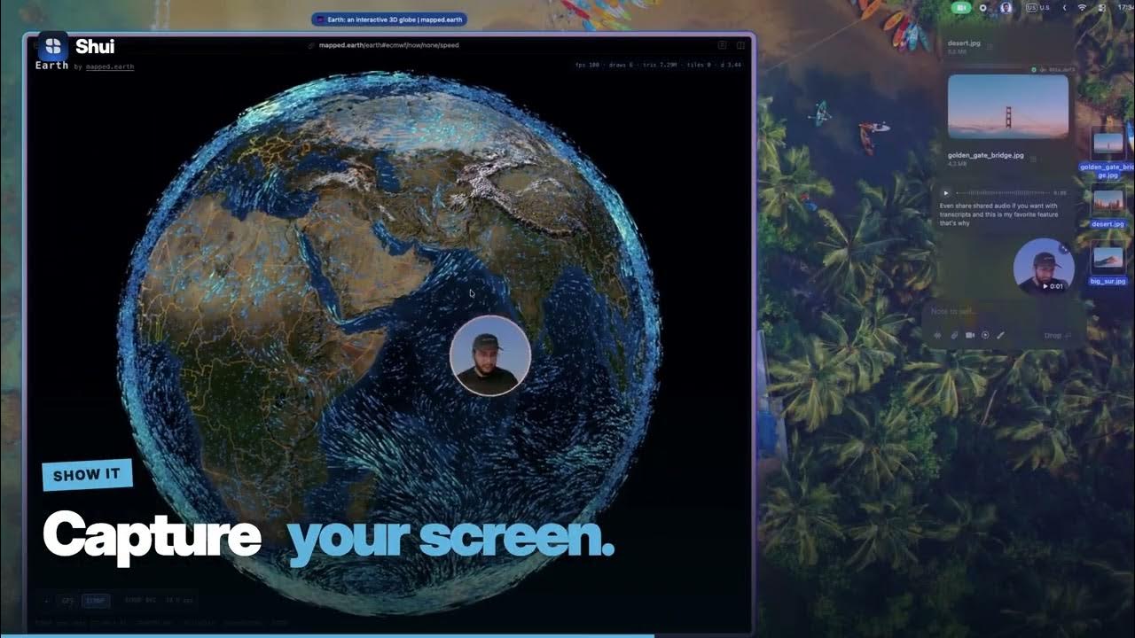 Shui FloatChat alongside a screen recording on a Mac desktop